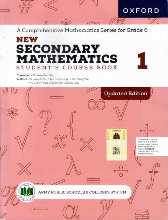 Oxford New Secondary Mathematics Students Course Book 1 Updated Edition — front cover