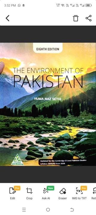 The Environment of Pakistan 8TH Edition — front cover