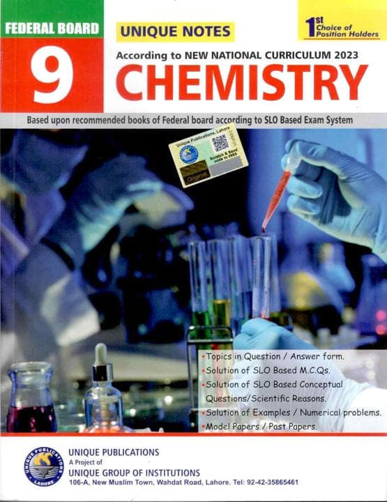 Unique Notes Chemistry 9 FB — front cover