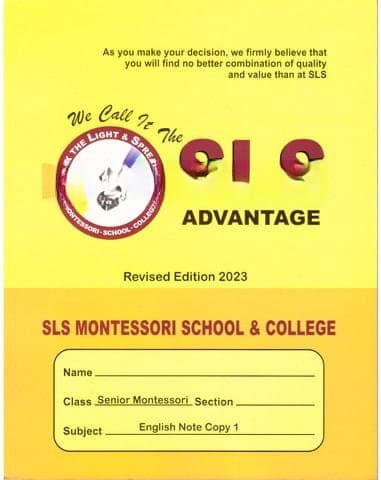 SLS Activity Note Book English SM P1 — front cover
