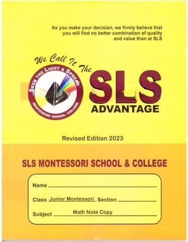 SLS Activity Note Book Math JM — front cover