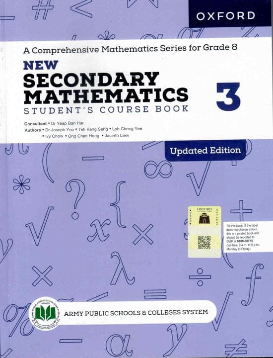 Oxford New Secondary Mathematics Students Course Book 3 Updated Edition — front cover