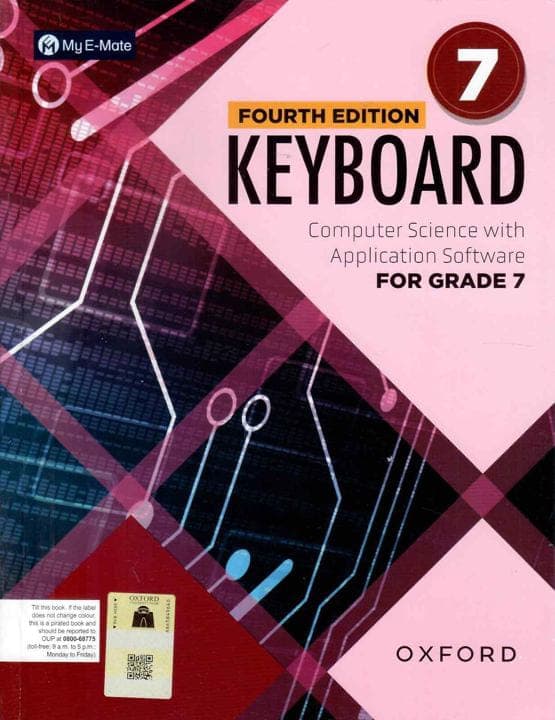 Oxford Keyboard Computer Science Withe Application Software Grade 7 — front cover